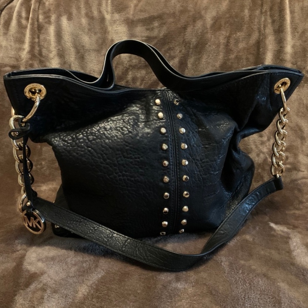 ****SOLD****MICHAEL KORS STUDDED BLACK HANDBAG - Picture 1 of 4